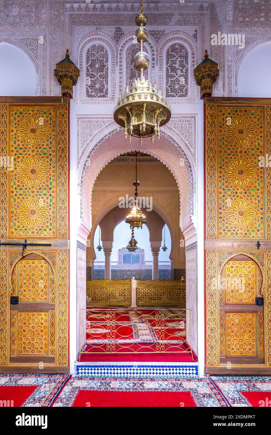 Meknes Morocco March 21 2024 Mausoleum Of Moulay Ismail Interior 