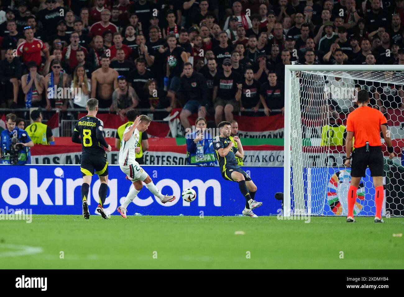 Hungary's Kevin Csoboth scores their side's first goal of the game ...