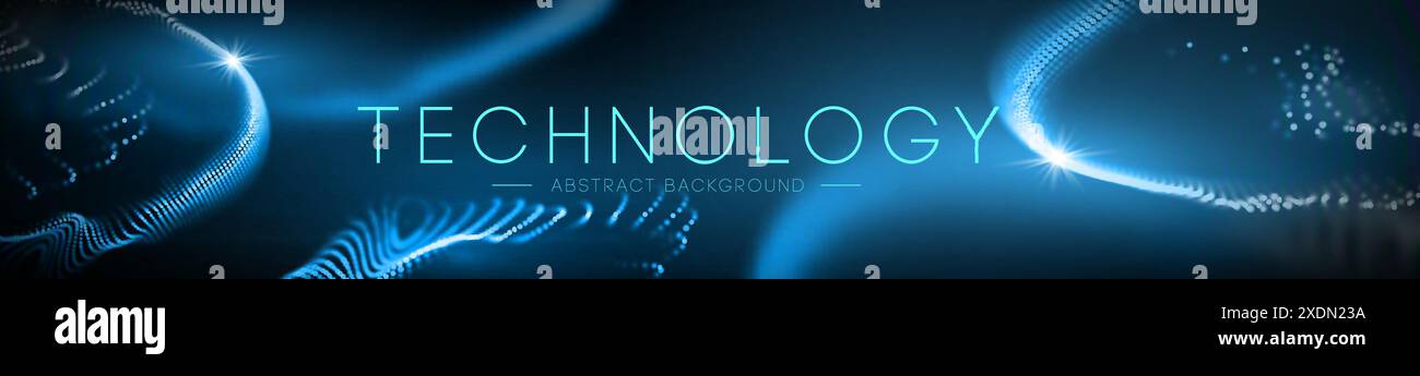 Abstract Light Particle Wave Technology Background Stock Vector Image ...