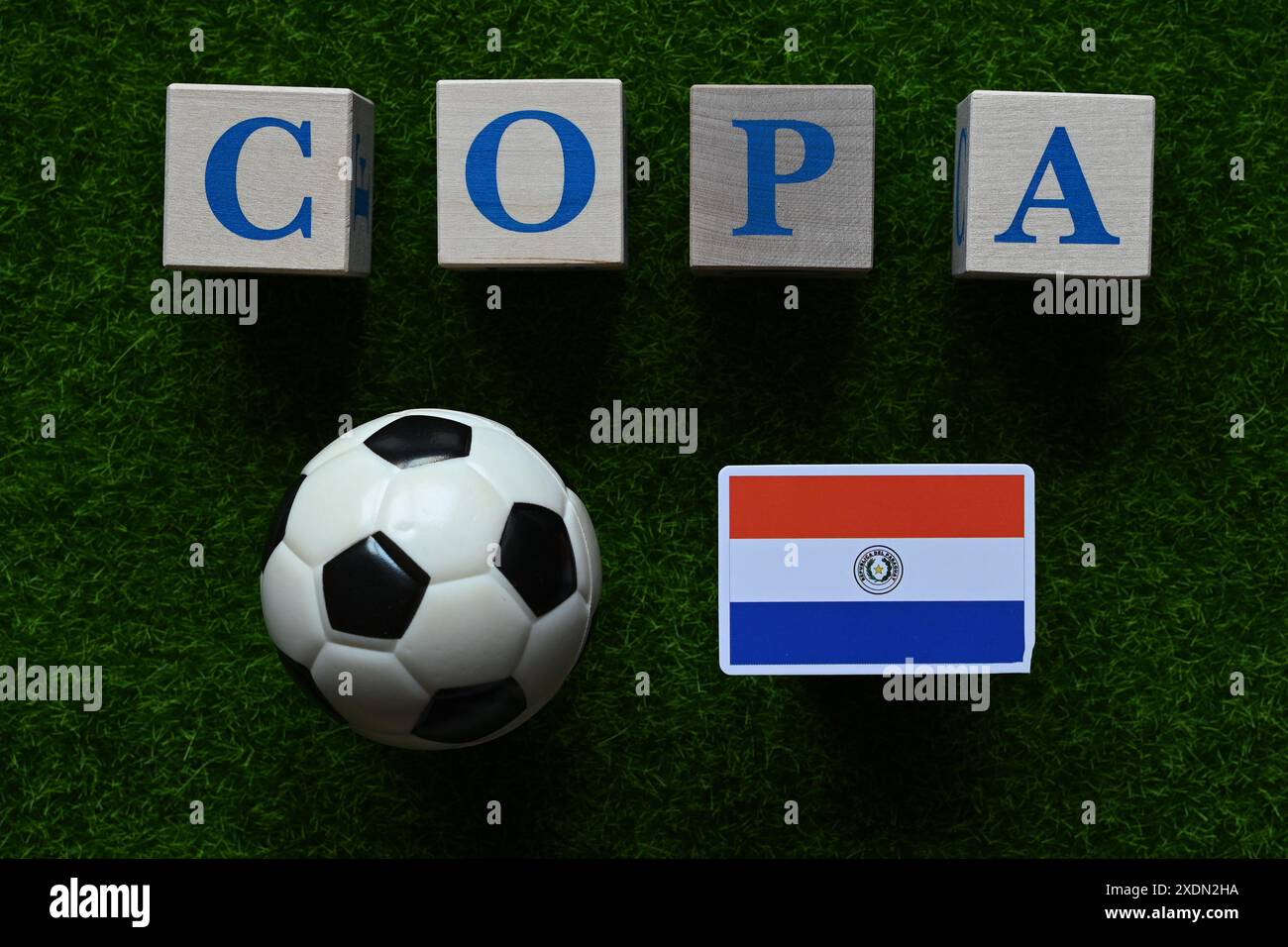 June 20, 2024, Miami, USA. The flag of the Paraguay national team is a
