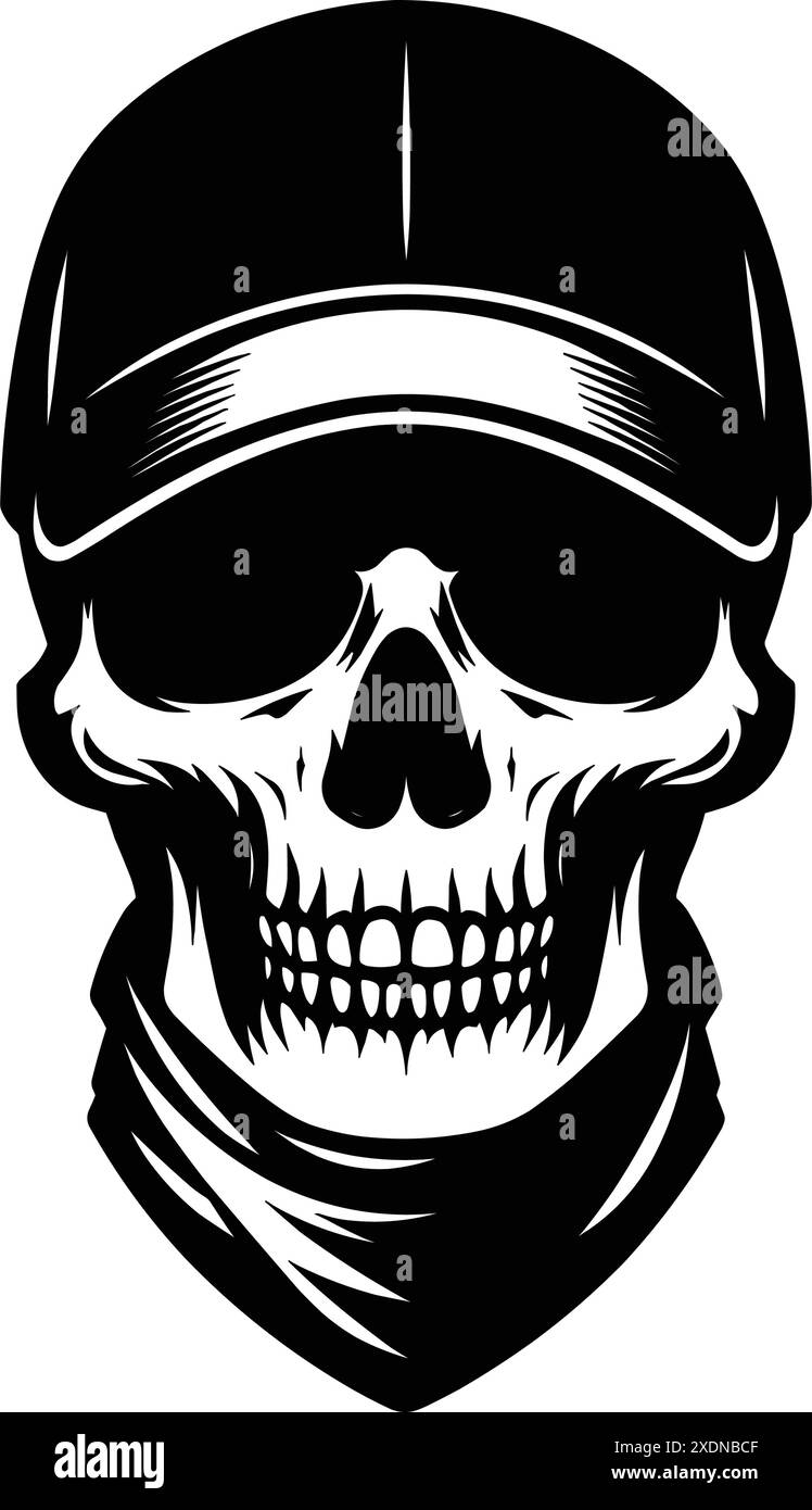 Skull with cap Black and White Stock Photos & Images - Alamy