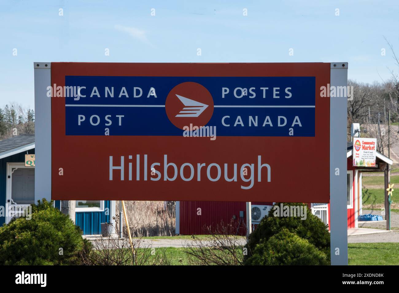 Post office sign on Main Street in Hillsborough, New Brunswick, Canada Stock Photo