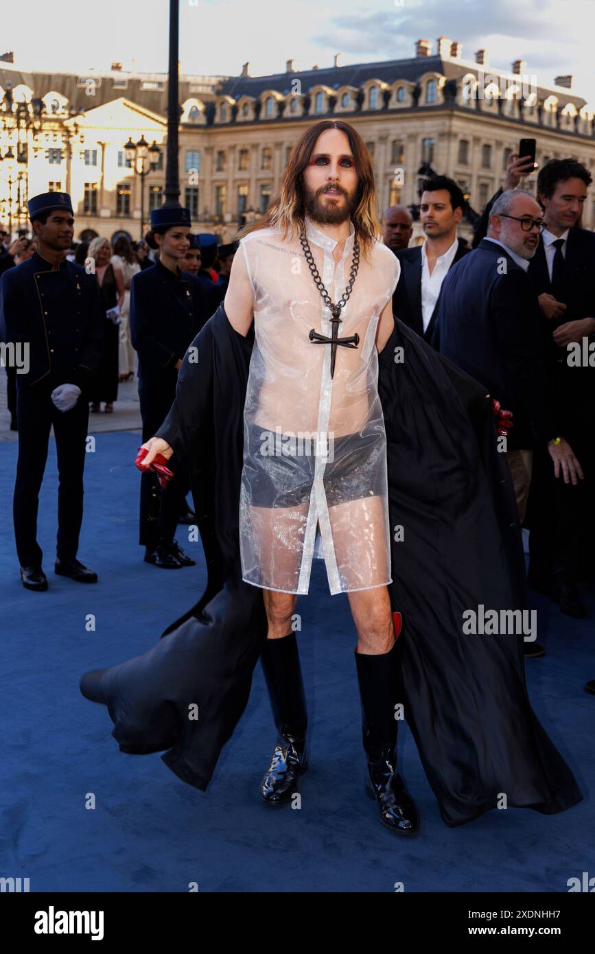 Jared Leto poses for photographers upon arrival at the Vogue World