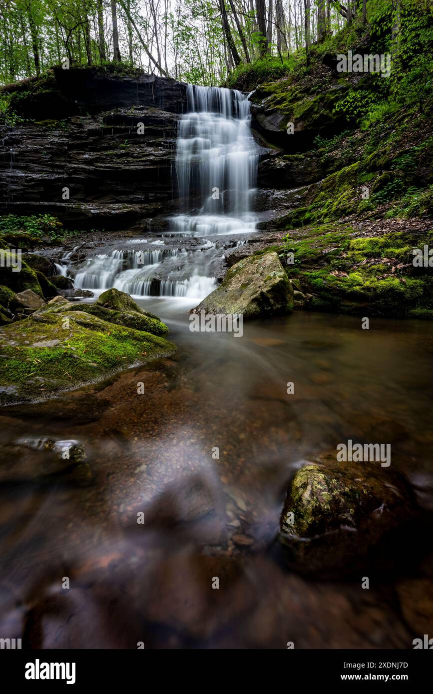 Long Exposure waterfall in West Virginia Stock Photo