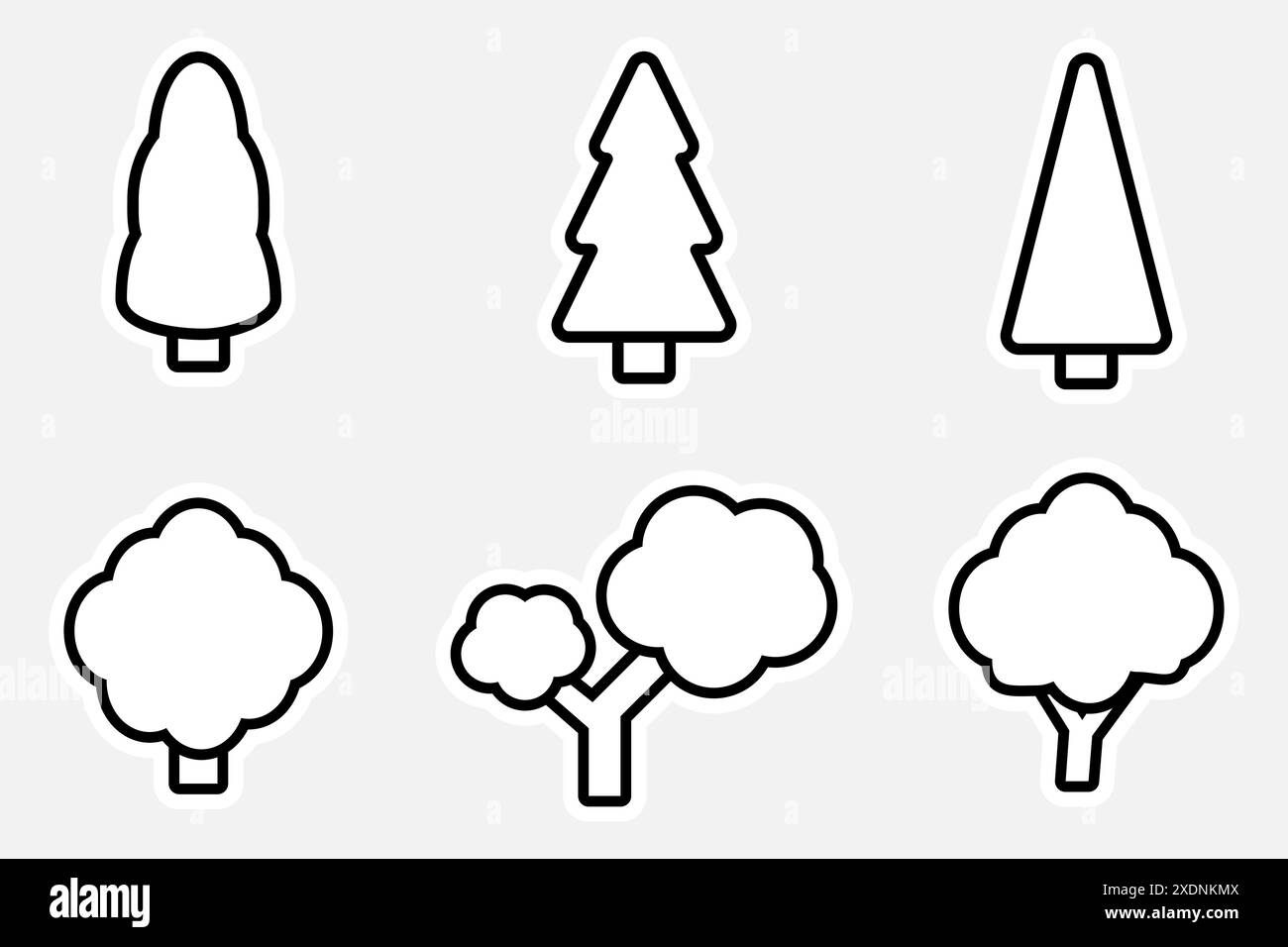 Set of trees icon. Vector illustration in flat style Stock Vector Image ...