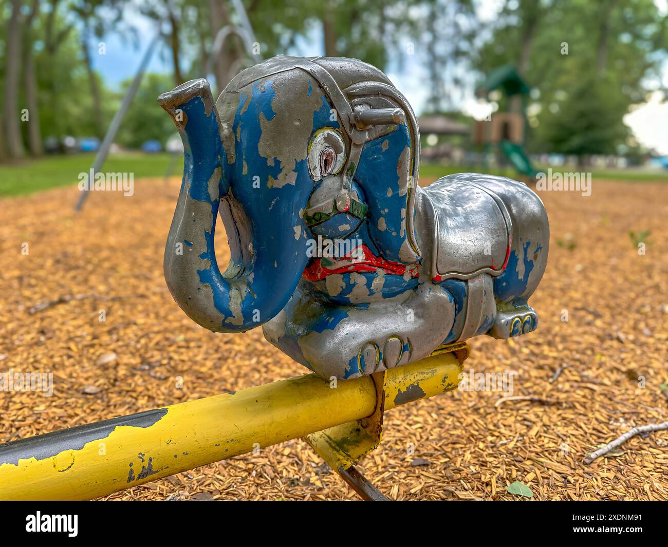 Spring Rocker Tractor Playground Playground animal rocking chair hi-res stock photography and images - Alamy