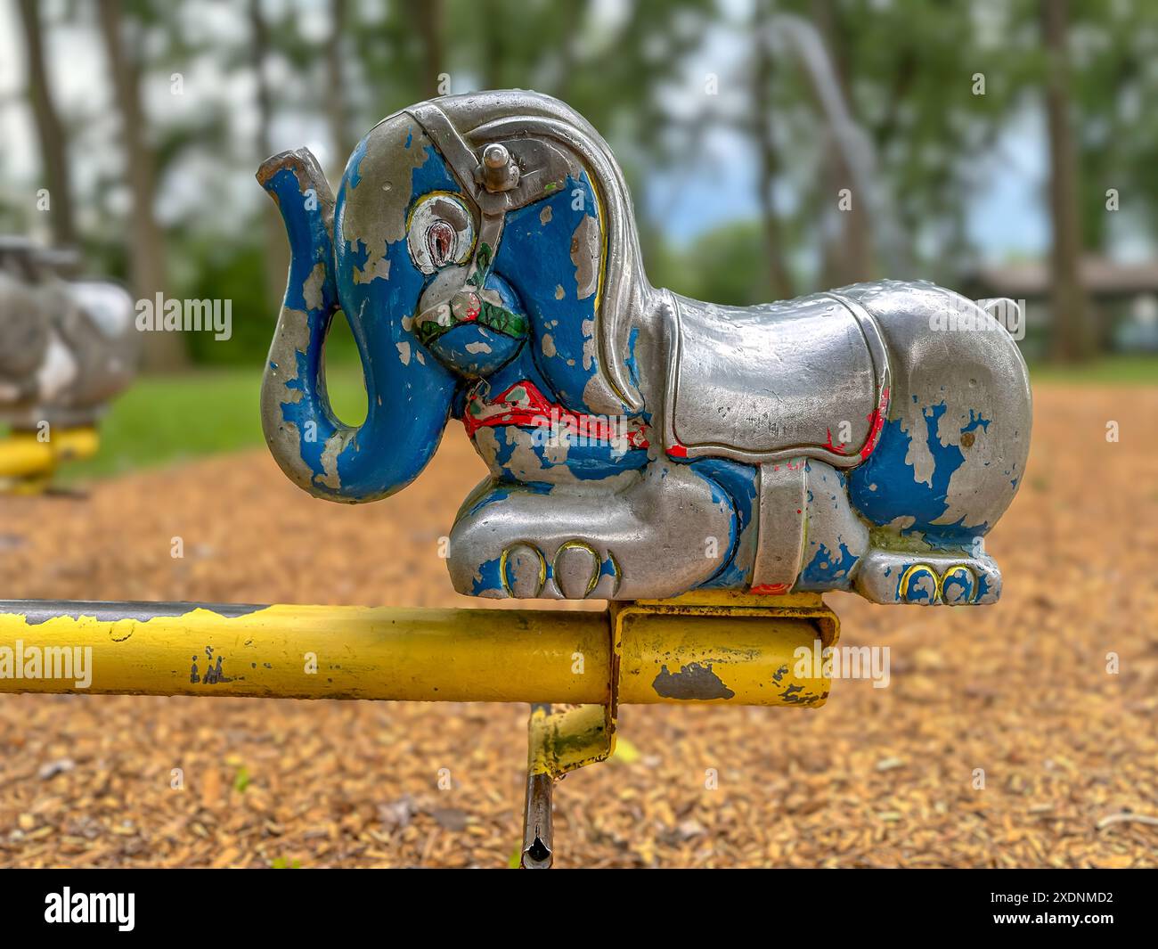 Spring Rocker Tractor Playground Playground animal rocking chair hi-res stock photography and images - Alamy