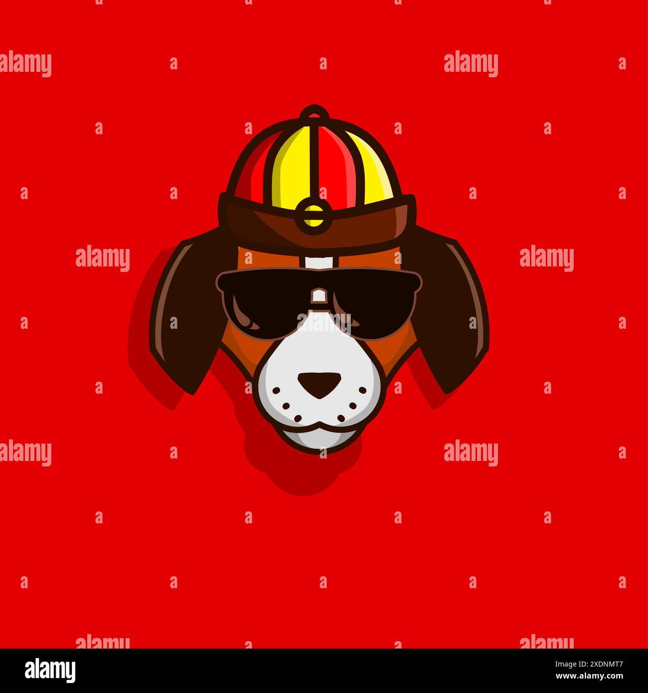 Happy Chinese New Year. Cartoon dog with traditional chinese costume