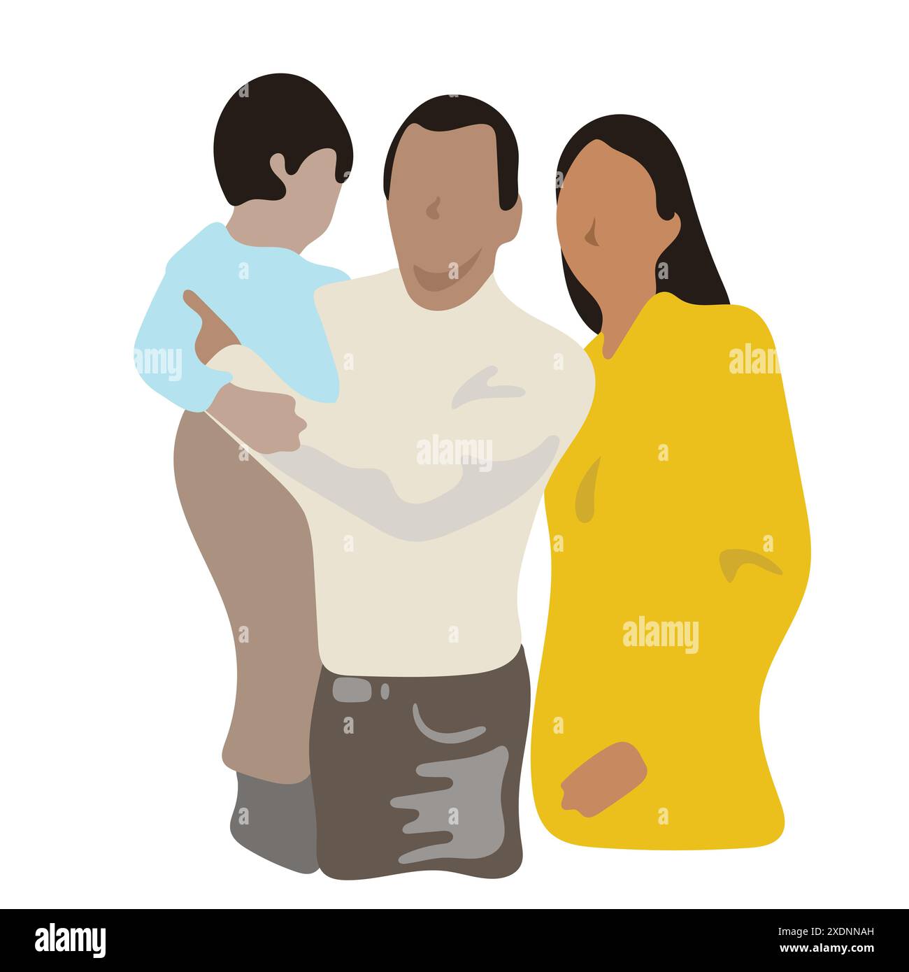 Happy father and mother holding their son illustration vector isolated ...