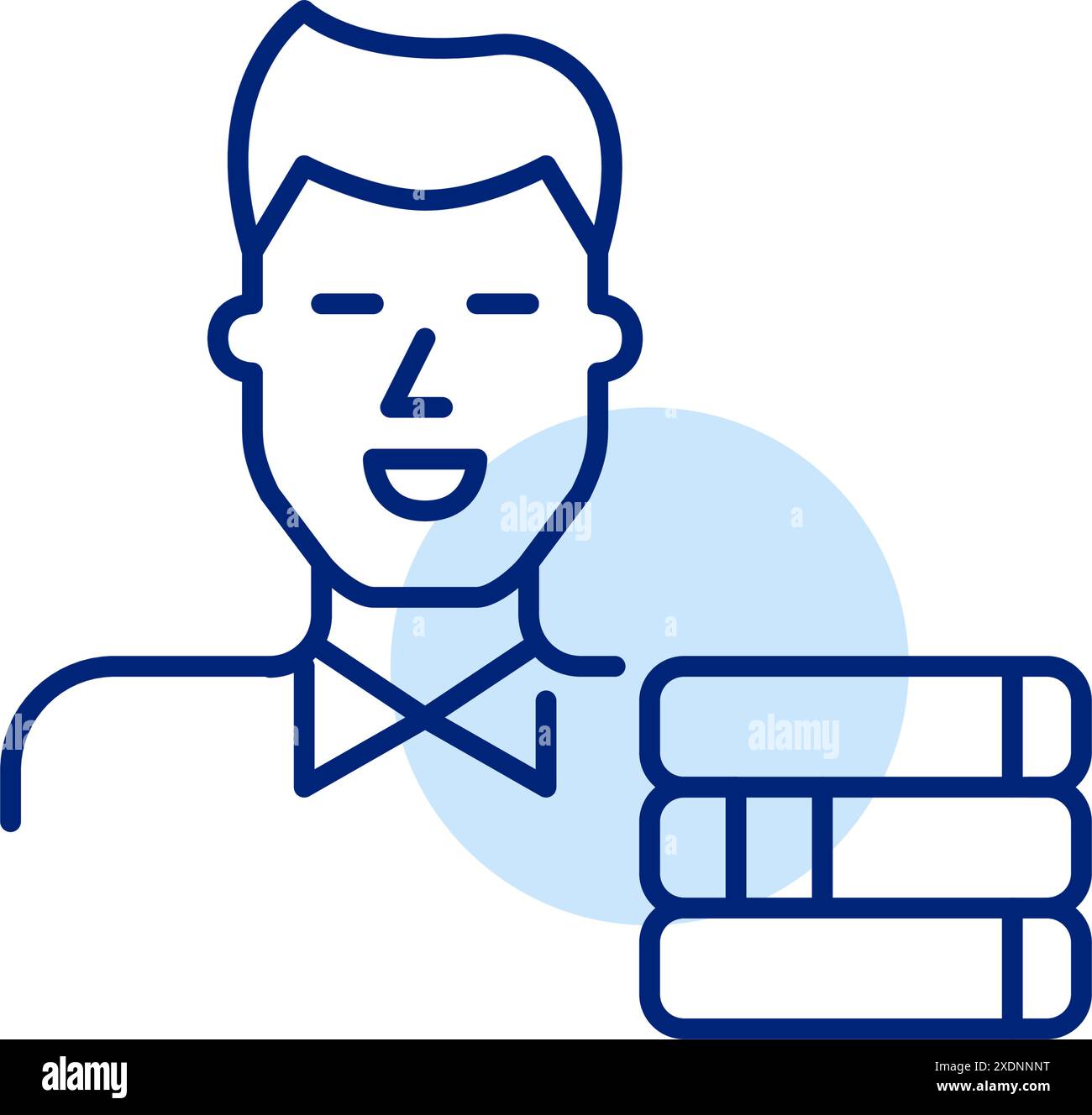 Man studying pile books in Stock Vector Images - Alamy