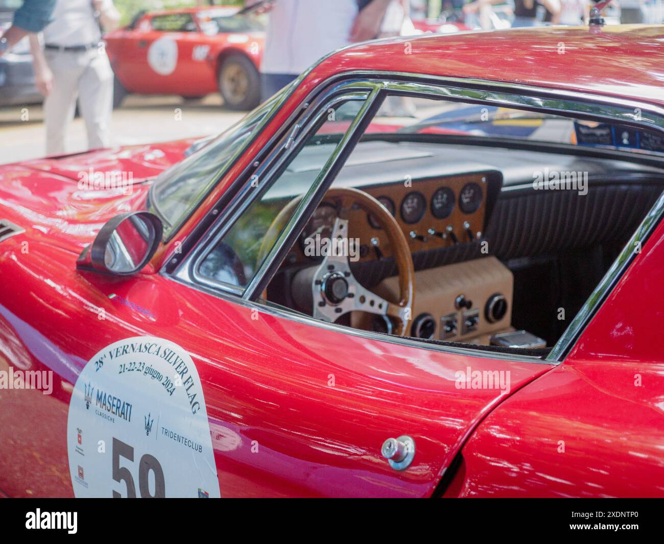 Castellarquato, Italy - June 22nd 2024 Silver Flag rally , Classic red ...