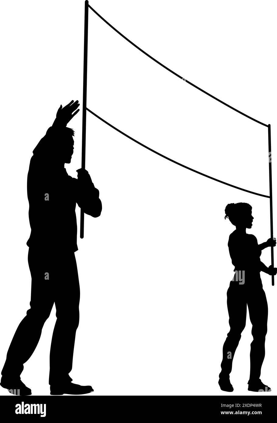 Banner Silhouette Protestors at March Rally Strike Stock Vector Image ...