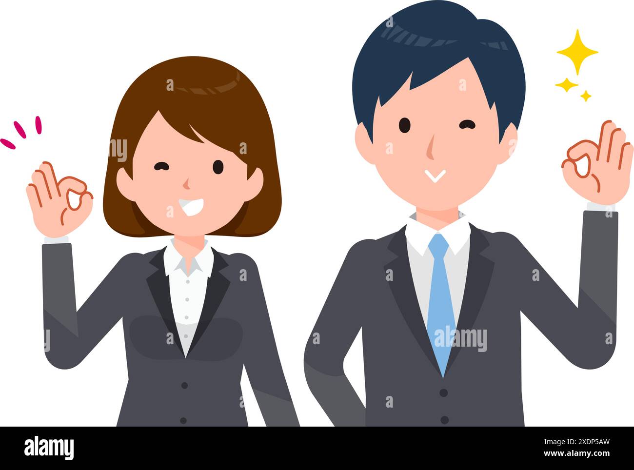 Business people in suits. OK sign Stock Vector Image & Art - Alamy