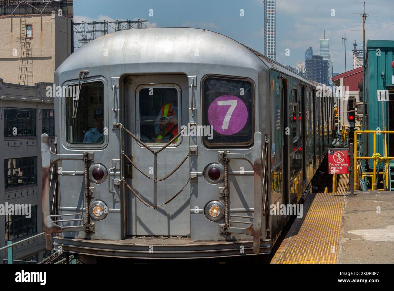 New York CIty, NY, USA, View, NYC Subway, From Queens District, Line 7 ...