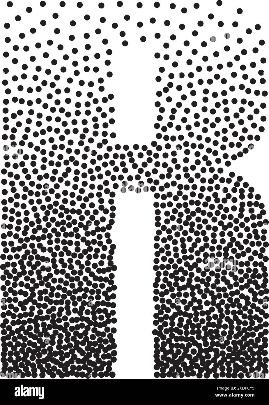 Halftone gradient grain letter R. Vector stipple dotted textured font ...