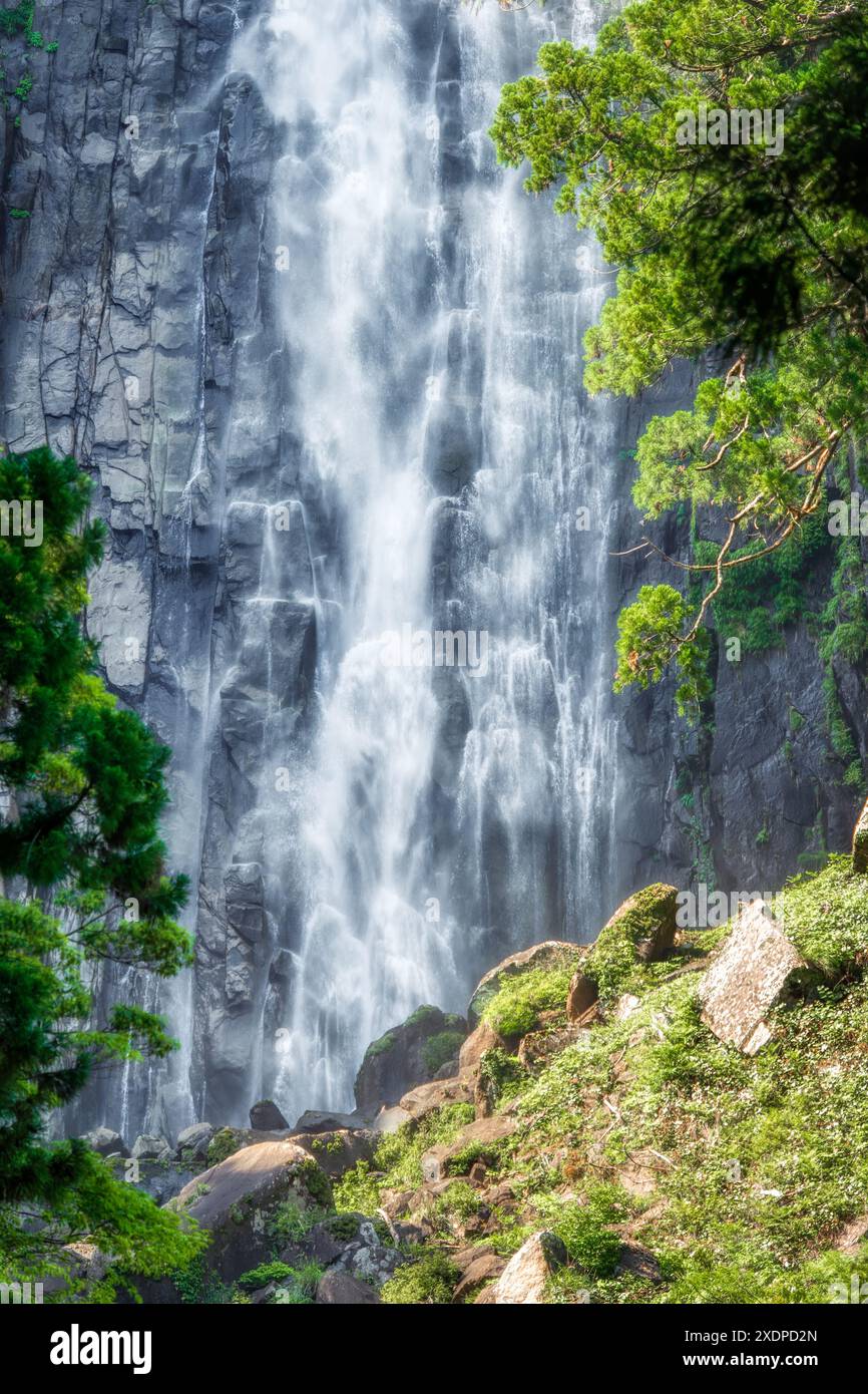 View with Nachi Waterfall located in Nachikatsuura, Wakayama, Japan. Beautiful natural landscape scenery Stock Photo