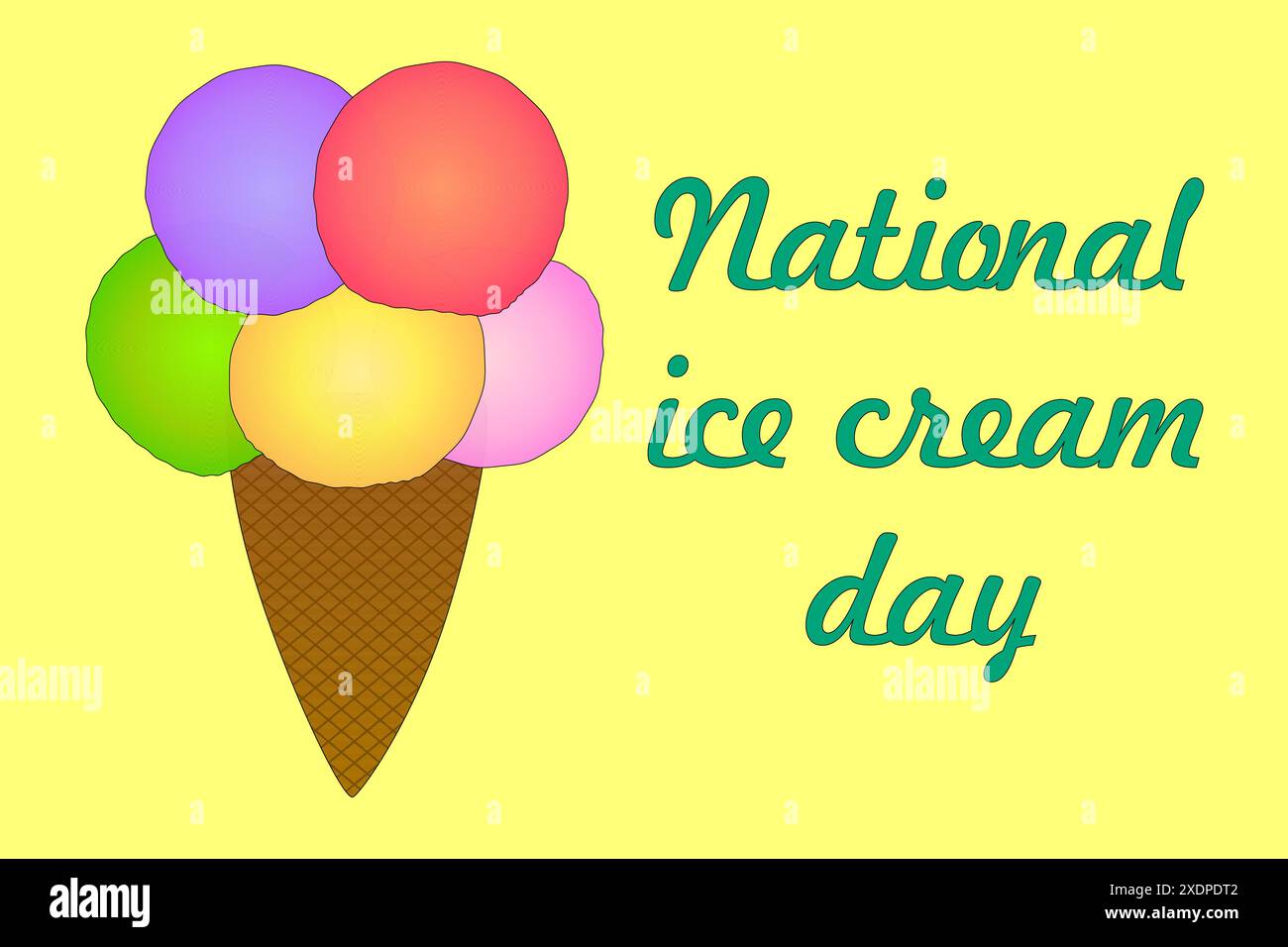 Enjoy the sweetness of National Ice Cream Day with this vibrant vector