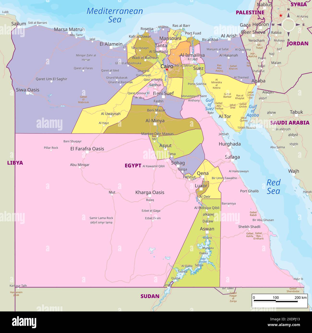 Detailed Political Map Of Egypt Stock Vector Image Art Alamy Detailed Political Map Of Egypt 2XDPJ13