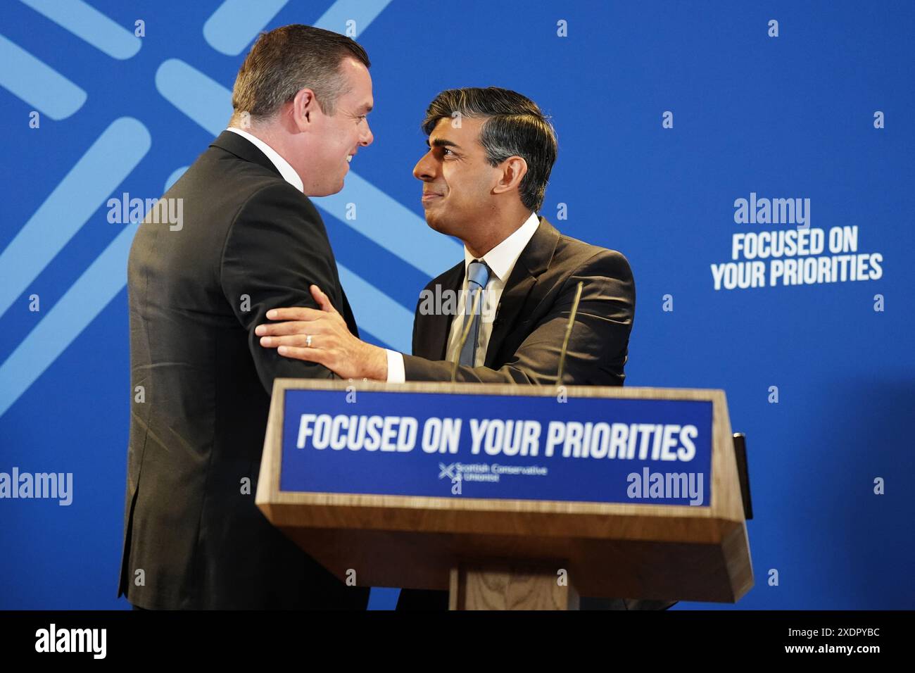 Scottish Conservative leader Douglas Ross (left) and Prime Minister ...