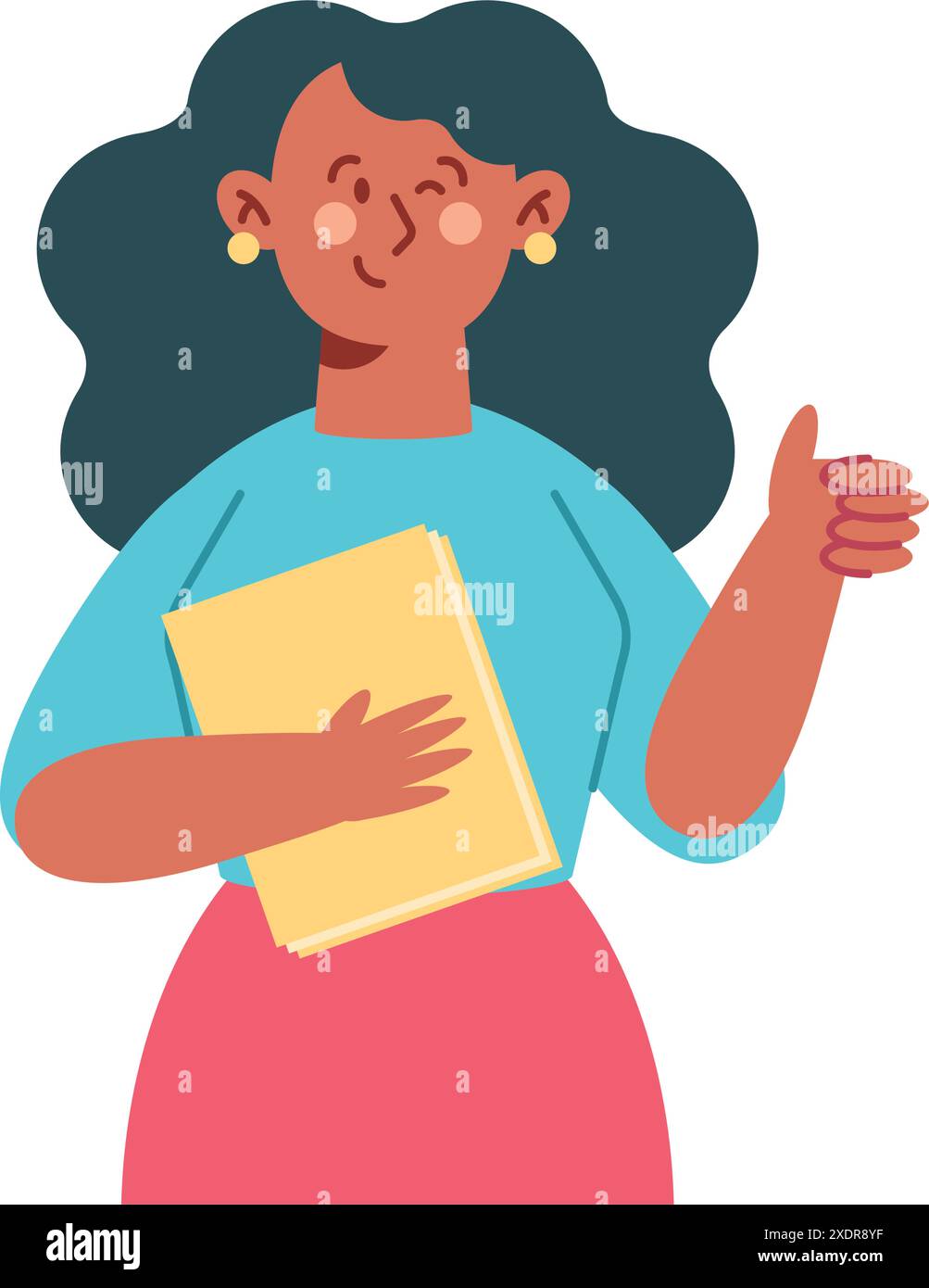 happy teacher woman standing isolated Stock Vector Image & Art - Alamy