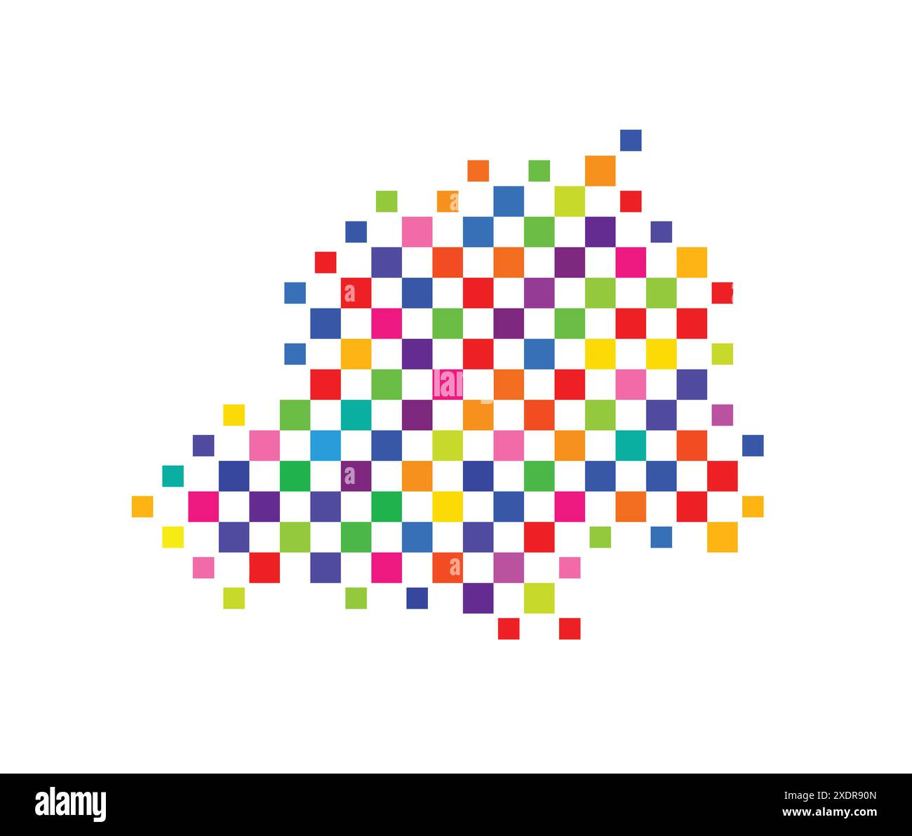 Abstract map of the Vatican City - Abstract Map Of The Vatican City With A Pattern Of Colorful Squares Like A Chess Board 2XDR90N