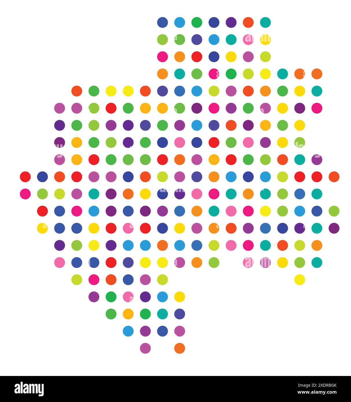 Abstract map of Gabon showing the - Abstract Map Of Gabon Showing The Area Of The Country With A Pattern Of Colorful Circles 2XDRBGK 