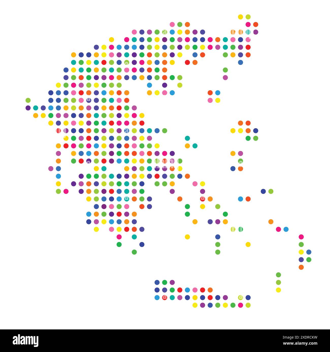 Abstract map of Greece showing the area of the country with a pattern ...