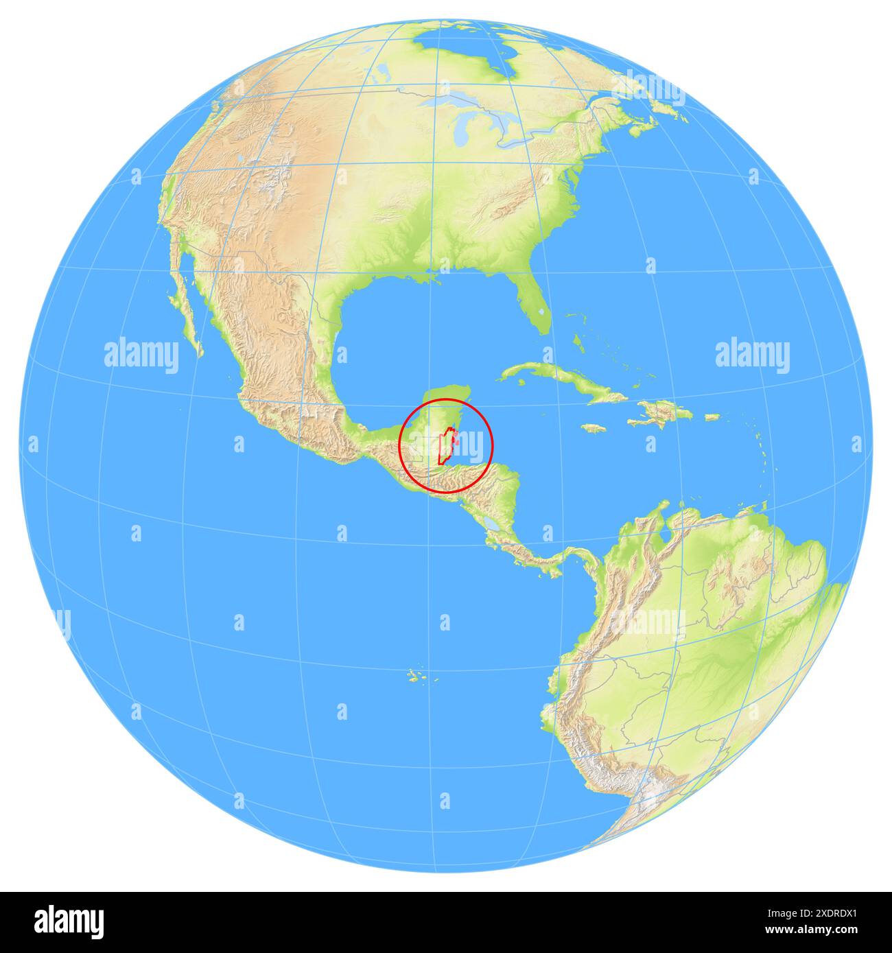 View Of The Earth From Space Showing The Location Of The Country Belize View Of The Earth From Space Showing The Location Of The Country Belize In North America The Country Is Highlighted With A Red Polygon Small Countri 2XDRDX1