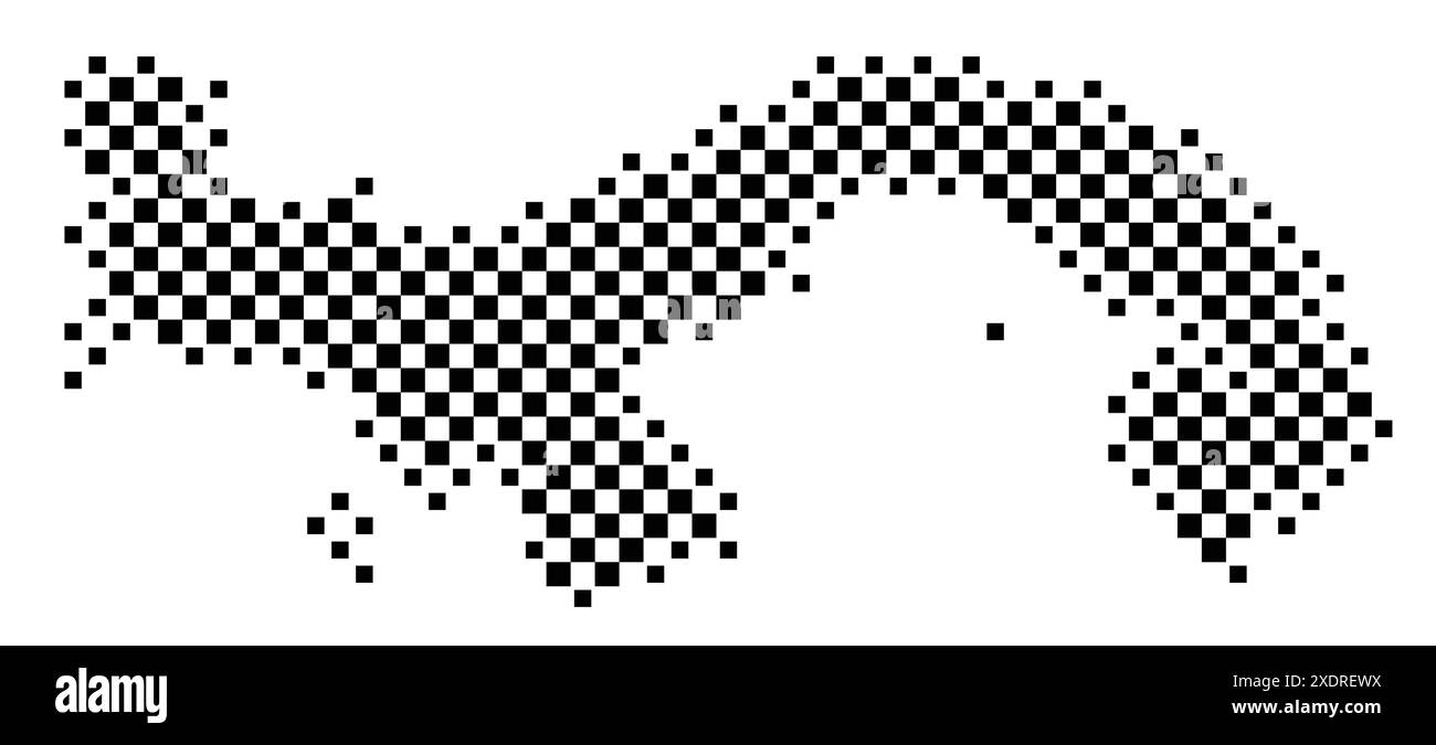 Abstract map of Panama showing the country with a pattern of black and