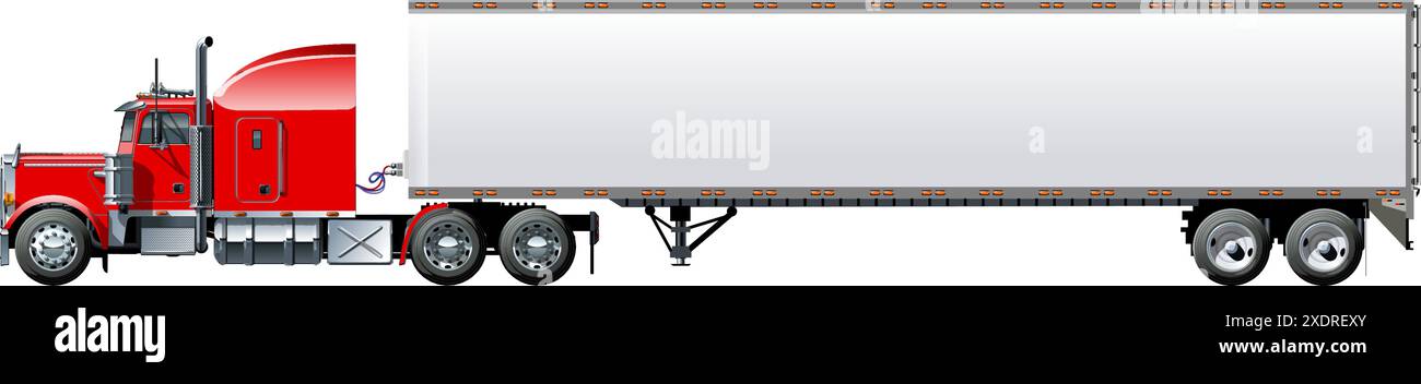 Vector truck template isolated on white. Available EPS-10 separated by groups and layers with transparency effects for one-click recolor Stock Vector