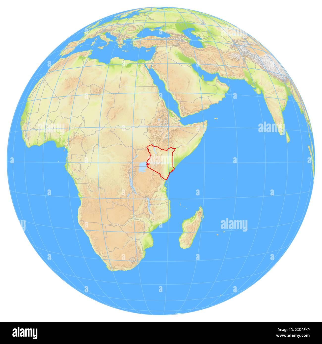 Map Of Africa Kenya Highlighted Hi Res Stock Photography And Images Alamy View Of The Earth From Space Showing The Location Of The Country Kenya In Africa The Country Is Highlighted With A Red Polygon Small Countries Are A 2XDRFKP 