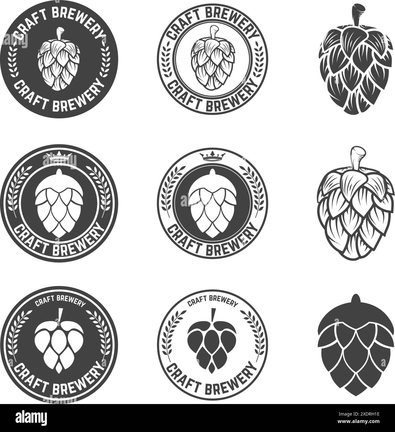 Set of Hop craft beer sign symbol label element. Label,emblem or badge ...