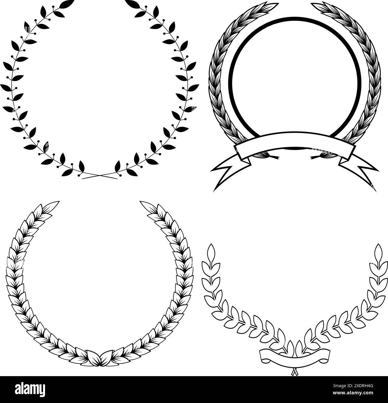 A set of four vector wreaths Stock Vector Image & Art Alamy