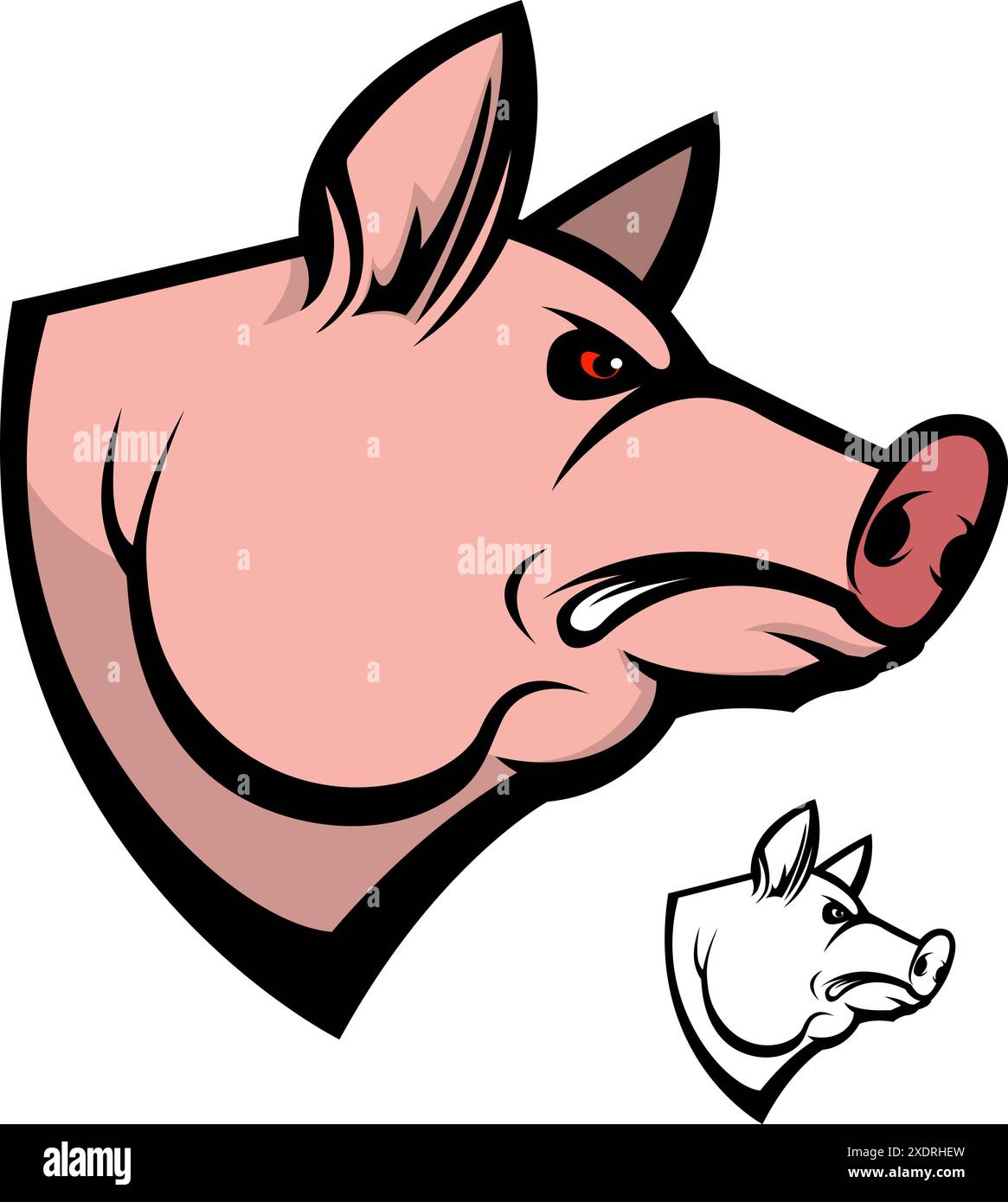 pig head. Design element for logo, label, emblem, sign, badge. Vector