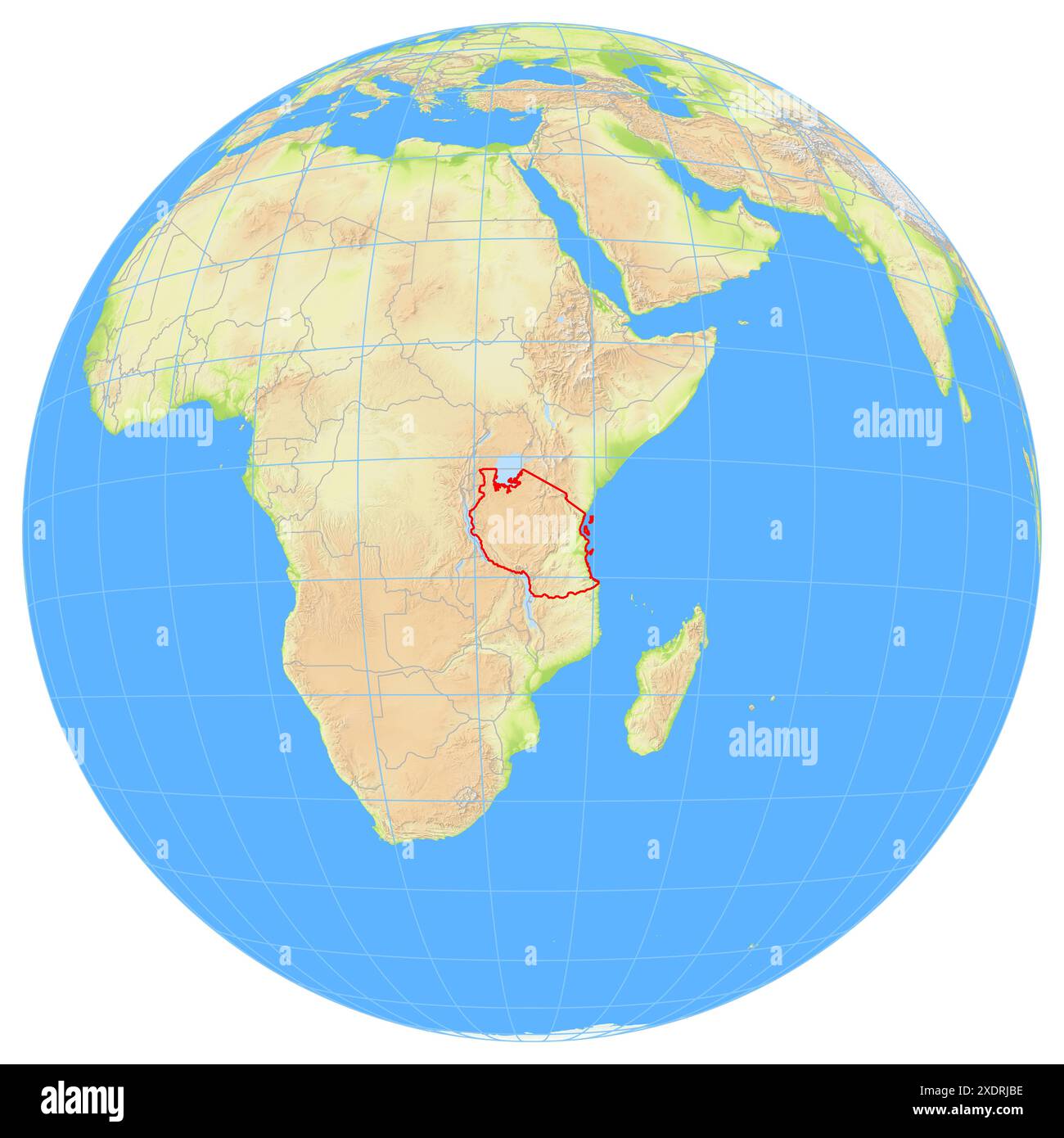 Shaded relief tanzania map hi-res stock photography and images - Alamy