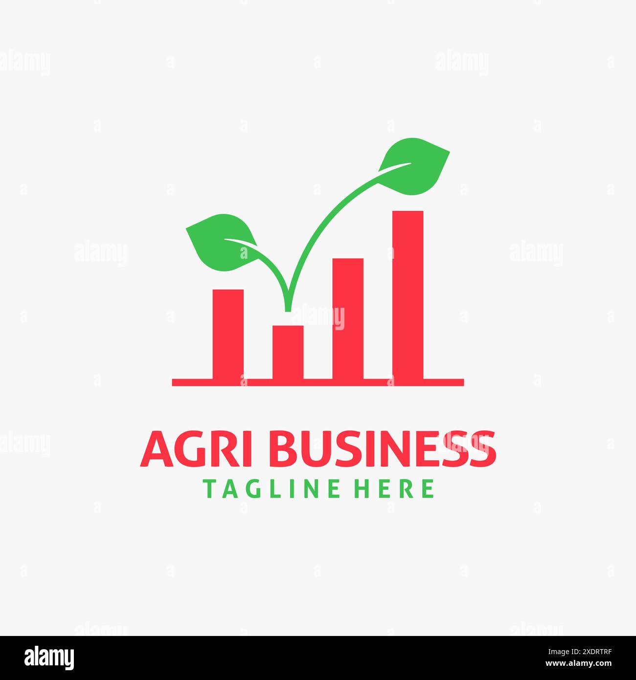 Leaf and chart for agribusiness logo design Stock Vector