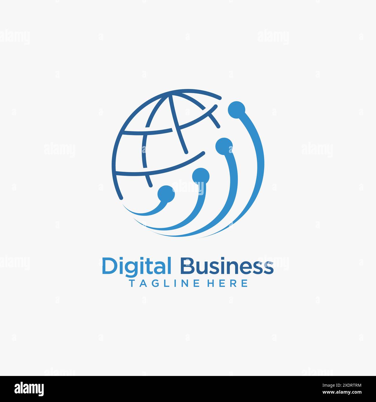 Earth and tech element for digital business logo design Stock Vector