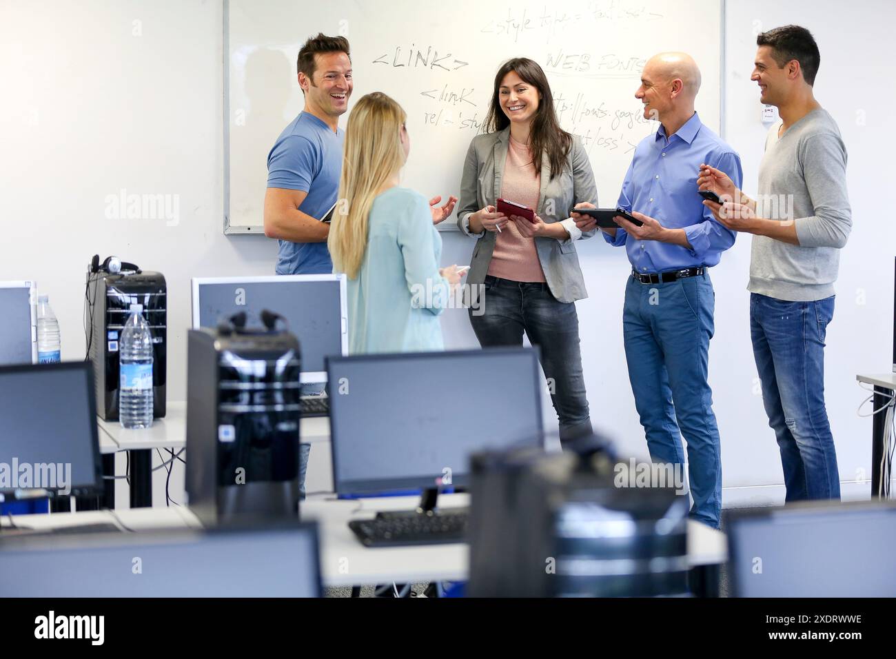 Group of teachers. Computer Academy Stock Photo - Alamy