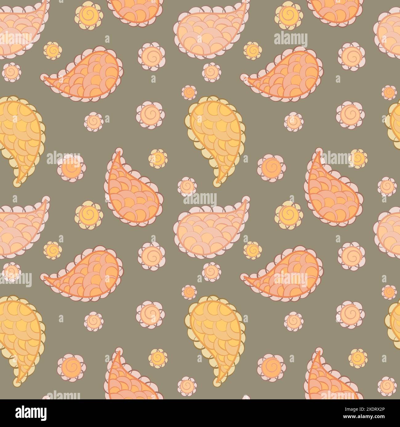 Seamless pattern for wallpaper, backgrounds and fabric decoration with pattern fine buta pattern Stock Vector