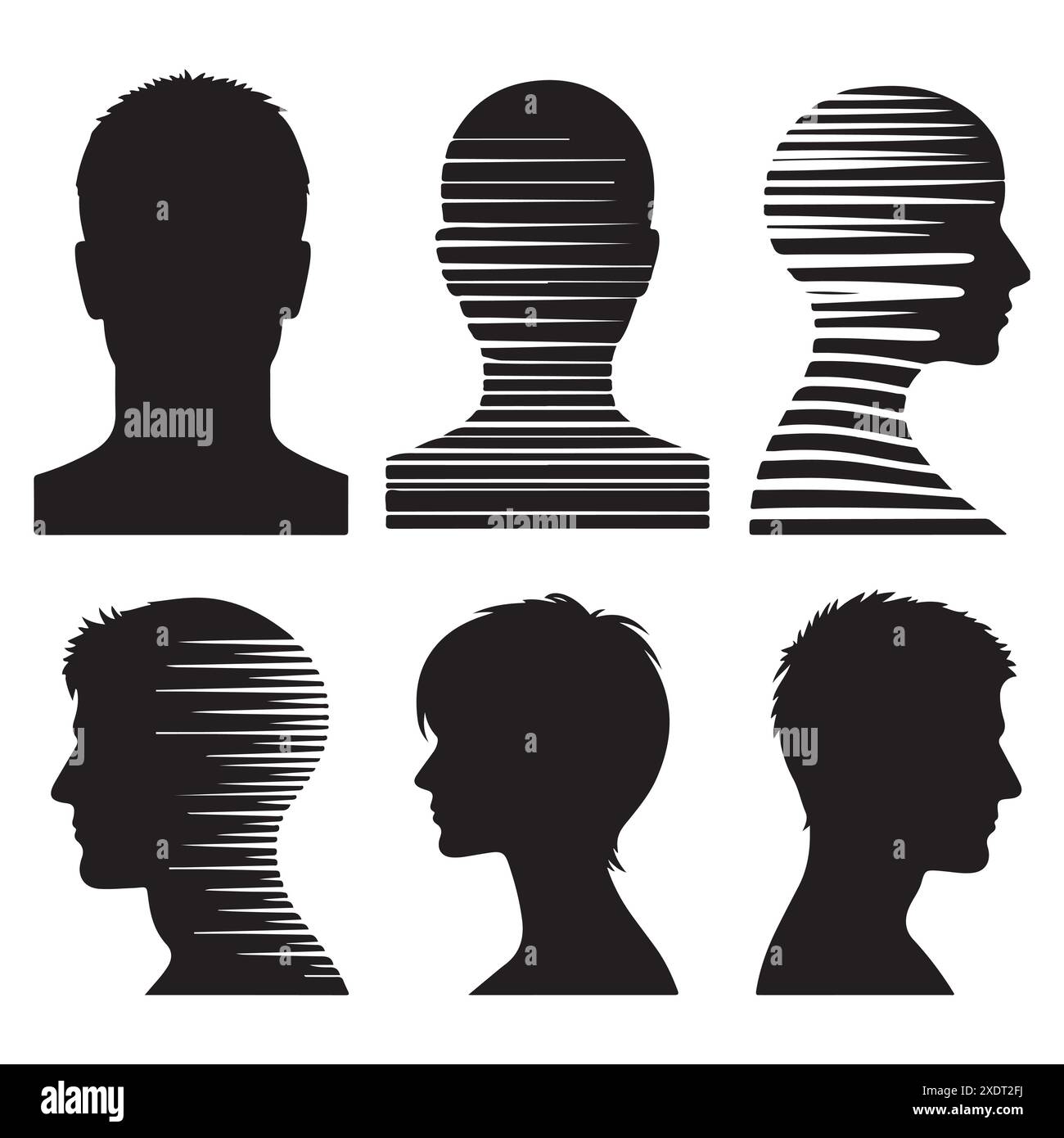 Silhouette set of a person head and shoulders Stock Vector Image & Art ...