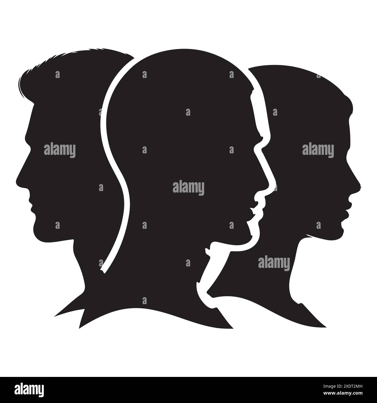 Silhouette set of a person head and shoulders Stock Vector Image & Art ...