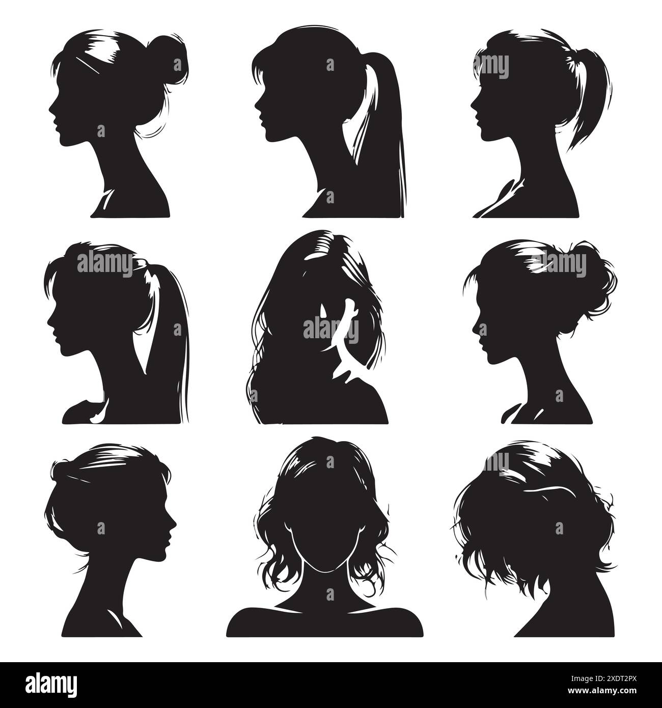 Silhouette set of a person head and shoulders Stock Vector Image & Art ...