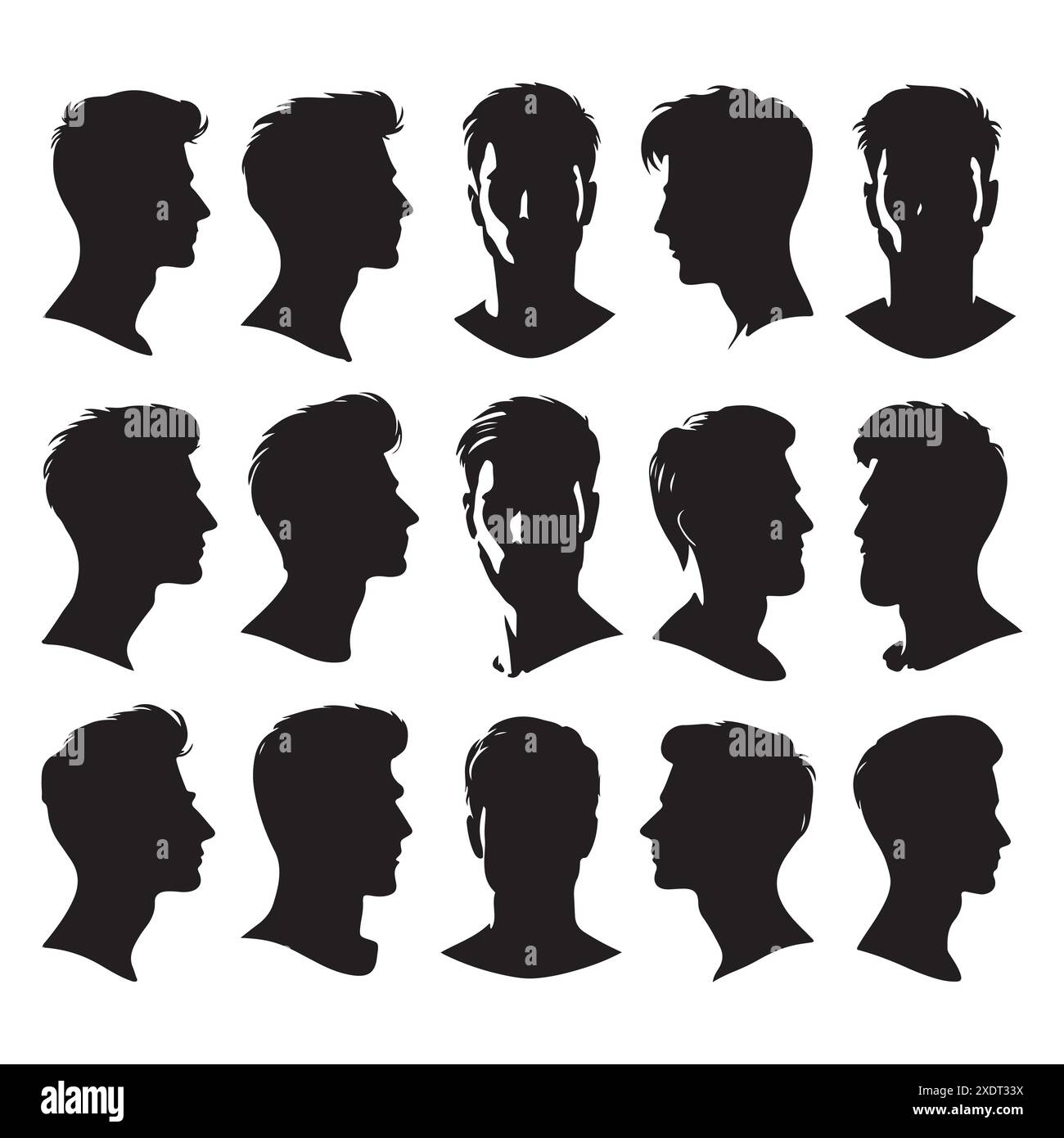 Silhouette set of a person head and shoulders Stock Vector Image & Art ...