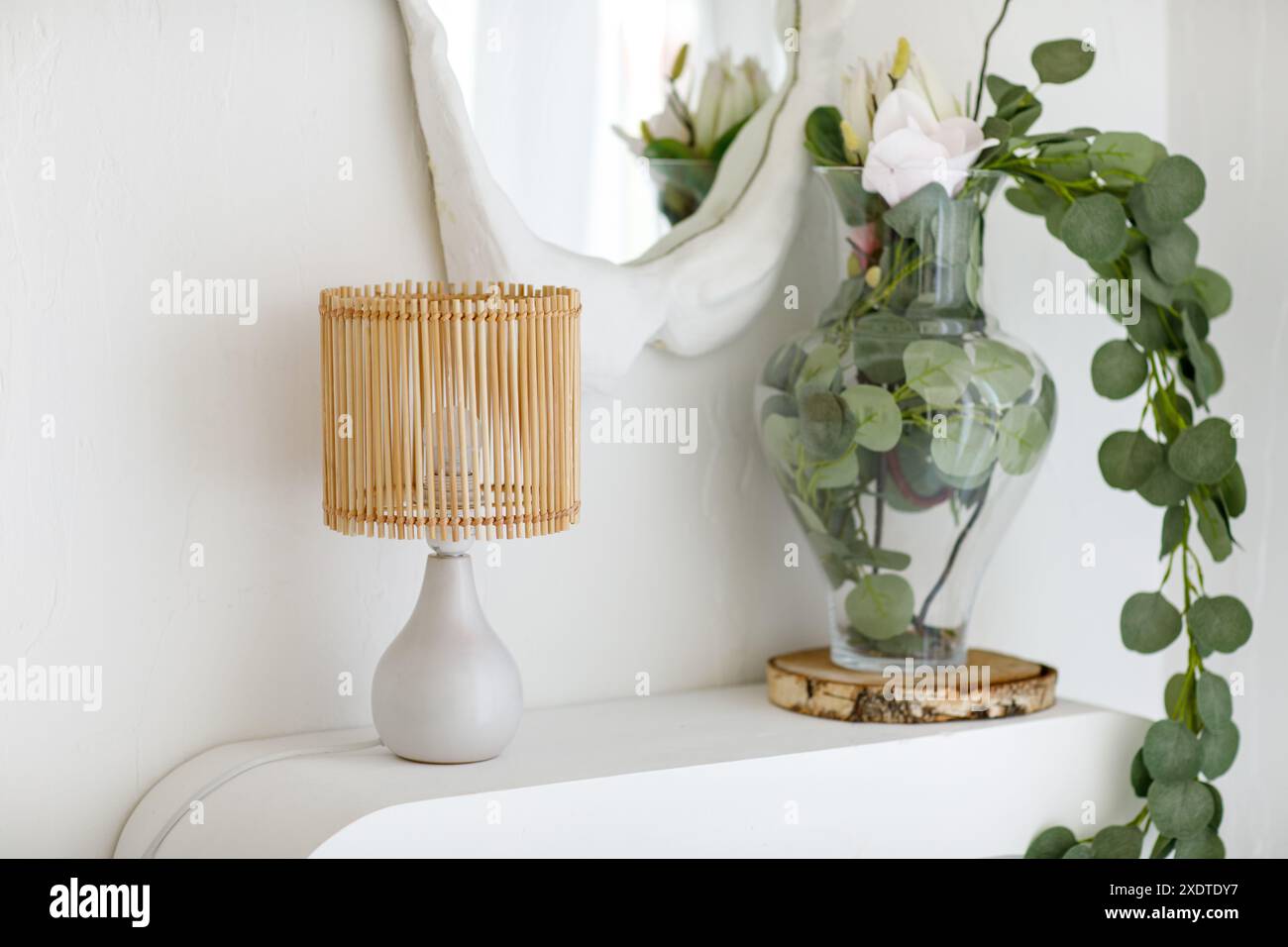 Picture Idea: Scandinavian Minimalistic Interior Design With Table Rattan Lamp