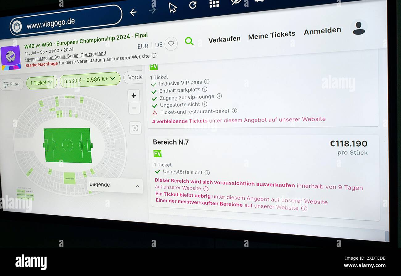 Tickets for the final of the UEFA Euro 2024 European Football