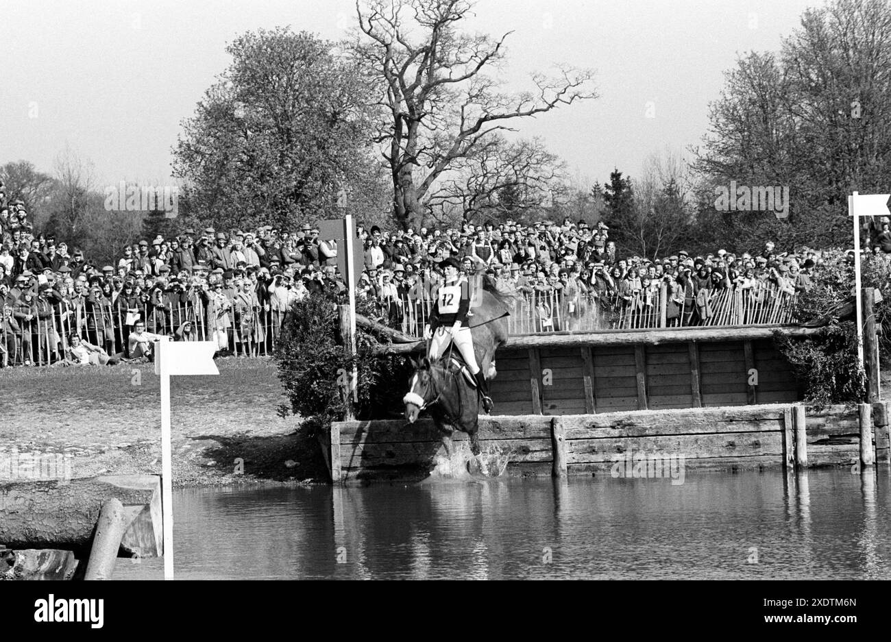 File photo dated 17/04/82 of Princess Anne, falling from 'Stevie B' at the Badminton Horse Trials. Issue date: Monday June 24, 2024. Stock Photo