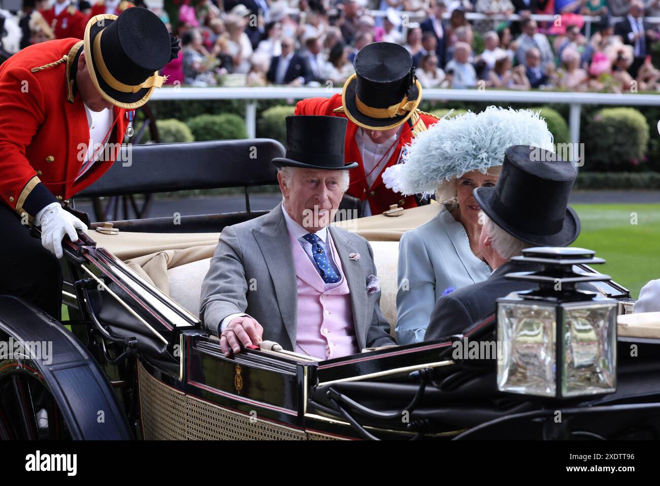 London, UK. King Charles III and Queen Camilla at the Ascot Racecourse ...