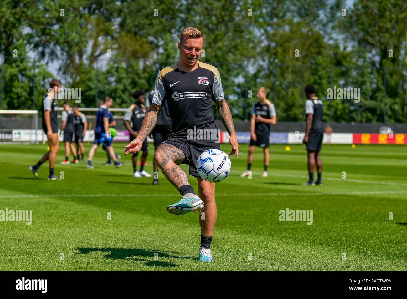 WIJDEWORMER, NETHERLANDS - JUNE 24: Jordy Clasie of AZ during a training of AZ at AFAS Trainings Complex on June 24, 2024 in Wijdewormer, Netherlands. (Photo by Ed van de Pol/Orange Pictures) Stock Photo