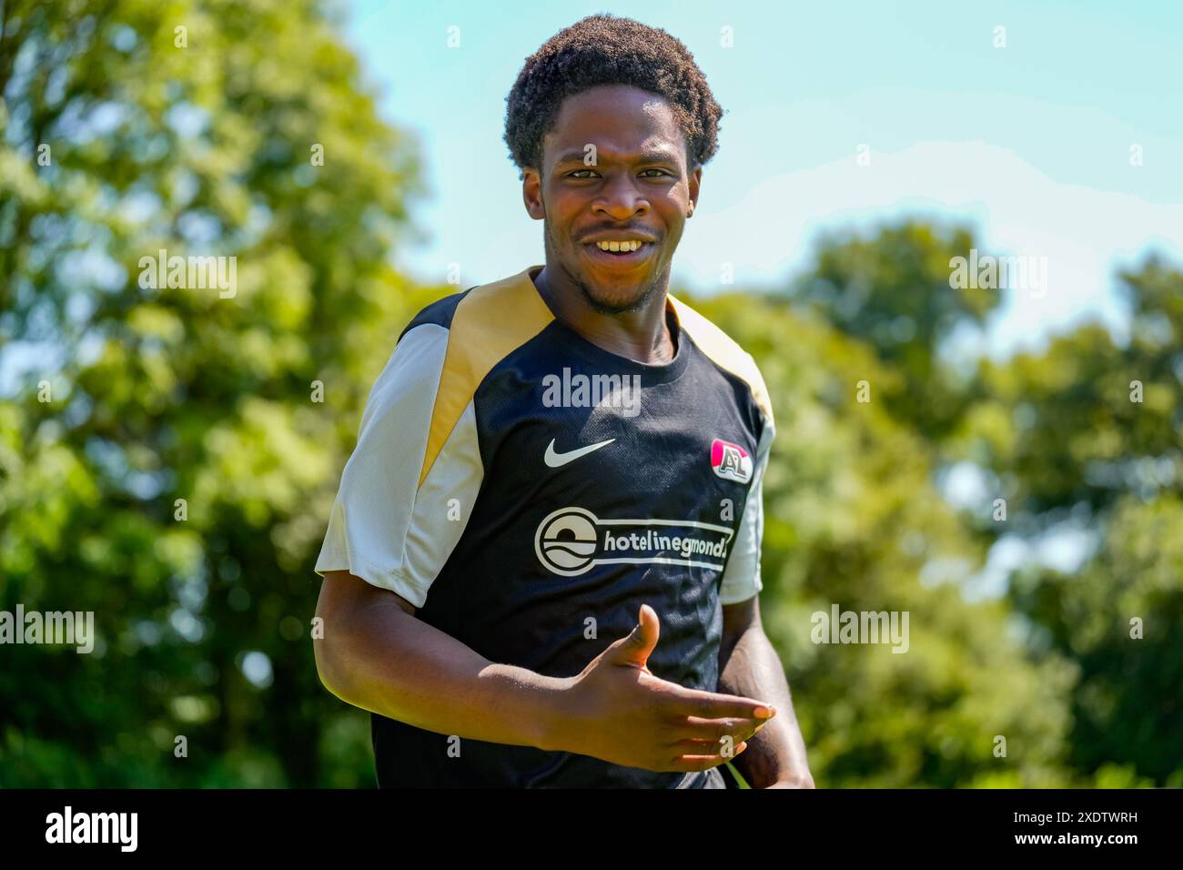 WIJDEWORMER, NETHERLANDS - JUNE 24: Jayden Addai of AZ during a training of AZ at AFAS Trainings Complex on June 24, 2024 in Wijdewormer, Netherlands. (Photo by Ed van de Pol/Orange Pictures) Stock Photo