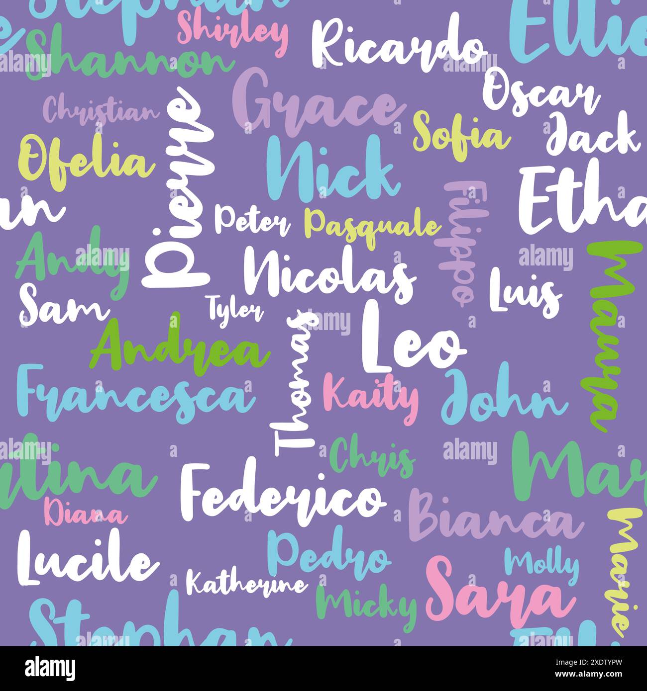 Seamless texture personal names background stock vector image art alamy